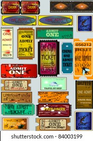 The big set of tickets. Vector