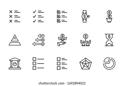 Big set of time management line icons. Vector illustration isolated on a white background. Premium quality symbols. Stroke vector icons for concept or web graphics. Simple thin line signs. 