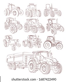 A Big set of tractor sketches. 