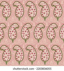 Große Auswahl an traditionellen Paisley-Elementen mit Blumenmotiven. nahtloses Muster mit dekorativen ethnischen Elementen. Dekoratives pakistanisches Ornament.