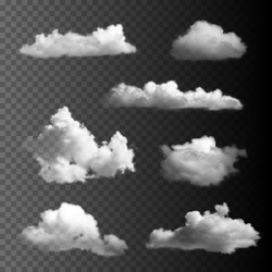 Big Set Of Transparent Clouds.