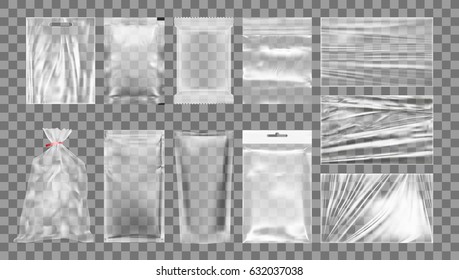Big Set Of Transparent Empty Plastic Packaging. EPS10 Vector - Shutterstock ID 632037038