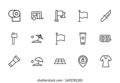 Big set of travel line icons. Vector illustration isolated on a white background. Premium quality symbols. Stroke vector icons for concept or web graphics. Simple thin line signs. 