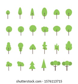 Big set of trees isolated on white. Vector illustration