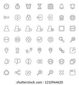 big set of ui - ux icons vector design with simple outline and modern style, editable stroke