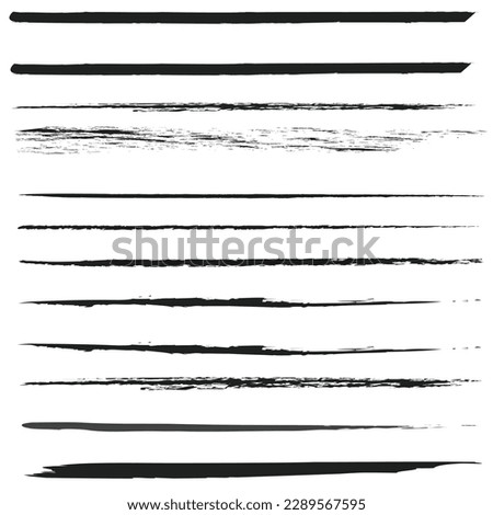 Big set of underlines underline black vector 