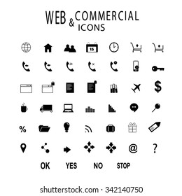 Big set of universal black flat icons - business, office, finance, environment and technology