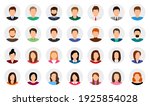 Big set of user avatar. People avatar profile icons. Male and female faces. Men and women portraits. Unknown or anonymous person. Characters collection. Vector illustration.