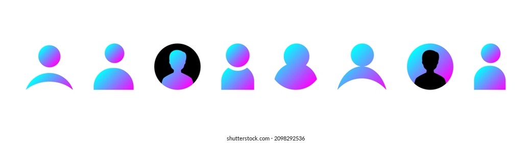 Big set of user icons. Custom silhouette symbol for your website design, logo, app, UI. Modern user icons in trendy gradient style isolated on white background. Vector EPS 10