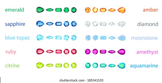 big set of variety gemstone. EPS10, no gradient, no transparency