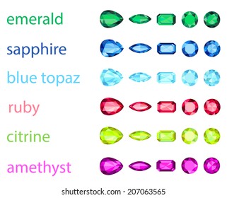 big set of variety gemstone. EPS10, no gradient, no transparency