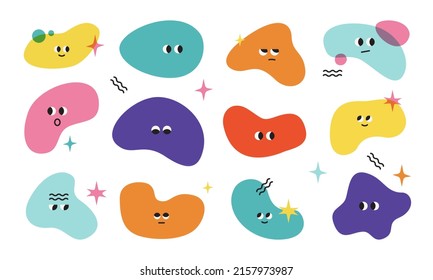 Big Set Various Bright Blobs Face Stock Vector (Royalty Free ...