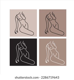 Big Set of Various figures, abstract shapes. Ink painting style. Contemporary Hand drawn Vector illustrations. Continuous line, minimalistic elegant concept. All elements are isolated