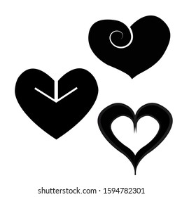 Big set of various heart templates. Different hearts collection.  heart