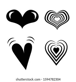 Big set of various heart templates. Different hearts collection.  heart