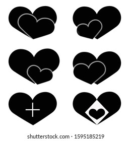 Big set of various heart templates. Different hearts collection.  heart