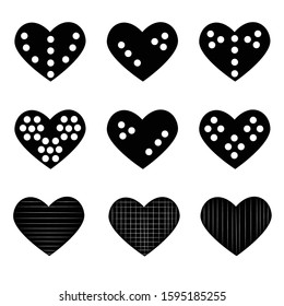 Big set of various heart templates. Different hearts collection.  heart