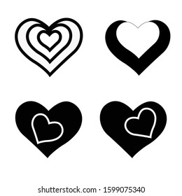 Big set of various heart templates. Different hearts collection.  heart