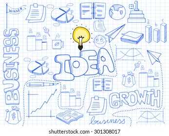 A big set of various infographic elements on graph paper background for your business reports and professional data presentation.