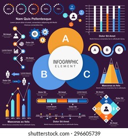 Big set of various statistical infographic elements for effective business reports and professional presentation.  