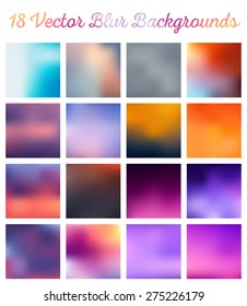 Big set of vector blurred backgrounds. The collection covers for your projects. Colored meshes for presentations and web projects.