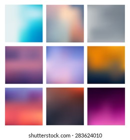 Big set of vector blurred backgrounds. The collection covers for your projects. Colored meshes for presentations and web projects.