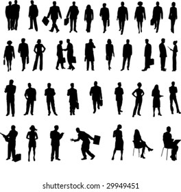 big set of vector business people