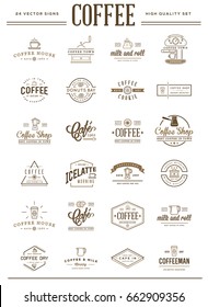 Big Set of Vector Coffee Elements and Coffee Accessories Illustration can be used as Logo or Icon in premium quality