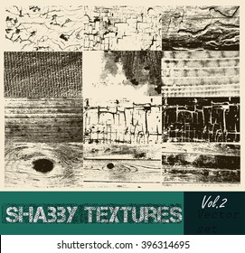 Big set or vector collection of high detailed vector textures from subtle halftones to heavily distressed fabric wood or wall