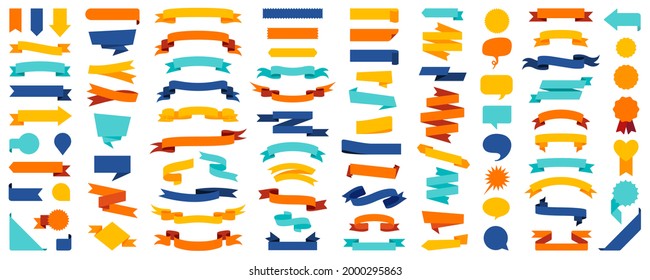 Big set of Vector colorful banners and ribbons, great for internet sites, desktop publishing, app design.