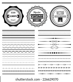 Big set of vector dividers for web design or vector brushes, eps 10