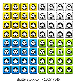 Big set of vector emoticons.