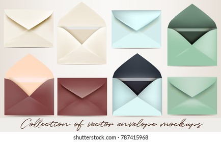 Big set of vector envelope mockups for design