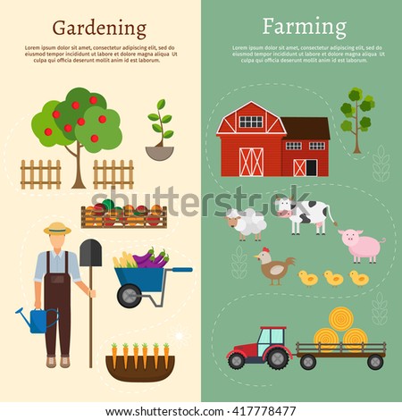 Big set of vector farm elements