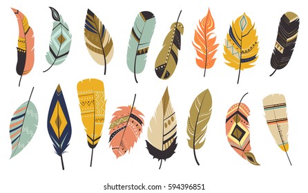 Big set of vector feathers