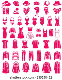 Big set of vector female fashion icons