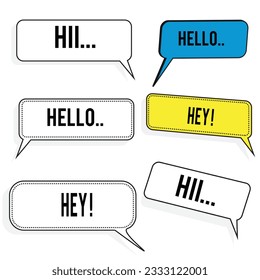 Big Set of vector flat colorful, black and white speech bubble shaped banners, price tags, stickers, posters, badges. Isolated on white background