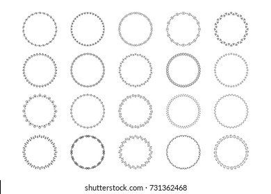  Big set of vector graphic circle frames for design