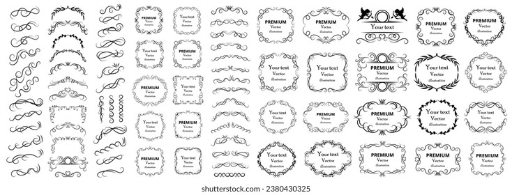 Big set of vector graphic elements for design.