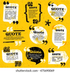 big set of vector grunge quote decoration labels for web and paper publishing
