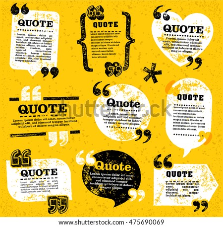 big set of vector grunge quote decoration labels for web and paper publishing