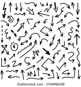 Big Set Vector Of Hand Drawn Arrow 