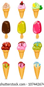 A big set of vector Ice creams icons.