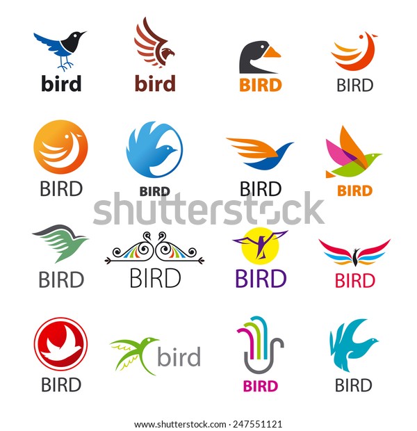 Big Set Vector Icons Birds Stock Vector (Royalty Free) 247551121 ...