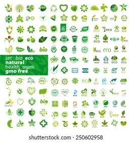 big set of vector icons ecology, health, natural 