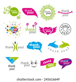 big set of vector icons thank you