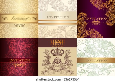 Big set of vector invitations for design