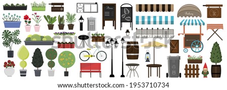 Similar – Image, Stock Photo Outdoor flower pot with growing plant