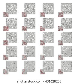 Big Set of Vector Labyrinths