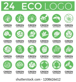 Big set of vector logo design elements  - tree, leaf. eco, green